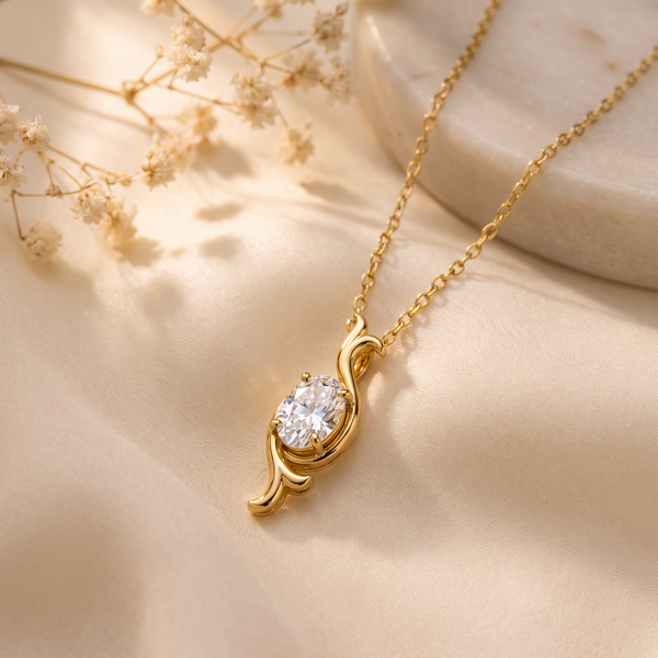 Oval Shaped Elegant Modern Drop Lab Grown Pendant