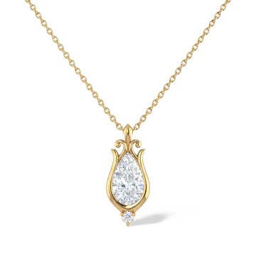 Exquisite Bezel Set Pear Diamond Pendant