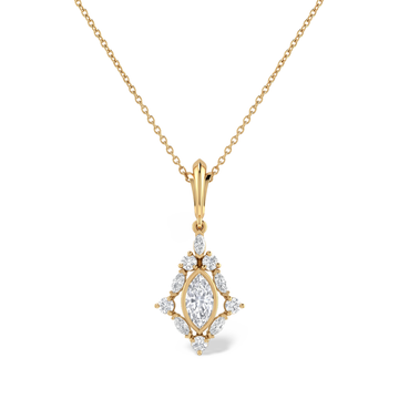 Marquise Shape Diamond Frame Lab Grown Pendants