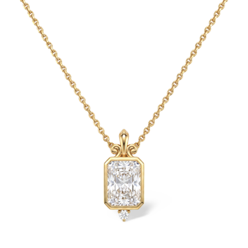 Radiant Bezel Set Lab Grown Diamond Pendant