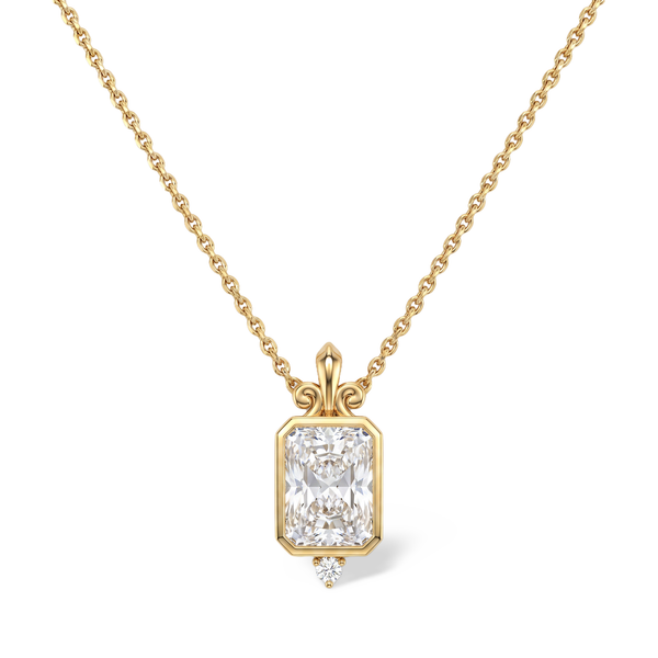 Radiant Bezel Set Lab Grown Diamond Pendant