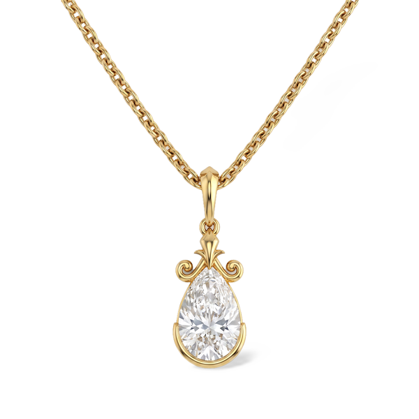 Graceful Pear Shaped Lab Grown Diamond Pendant