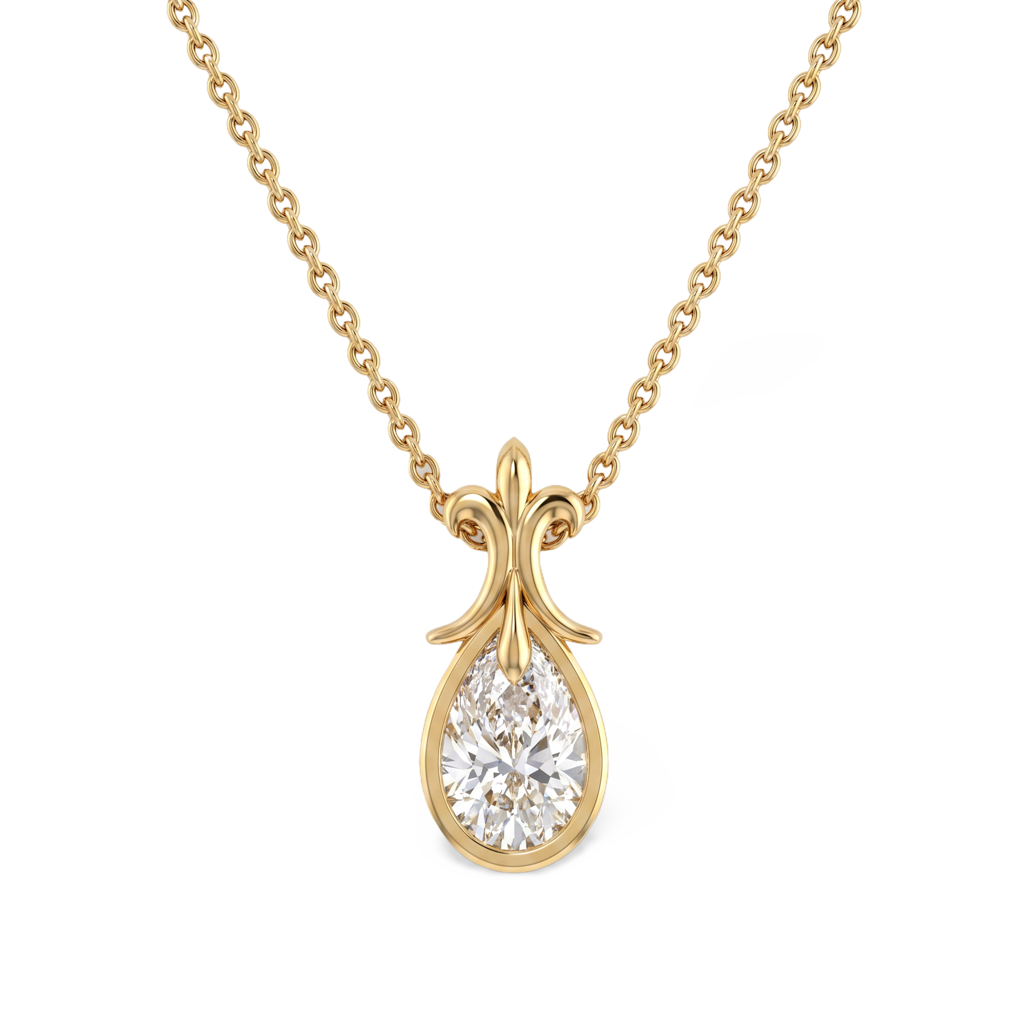 Regal Teardrop Shaped Lab Grown Diamond Pendant
