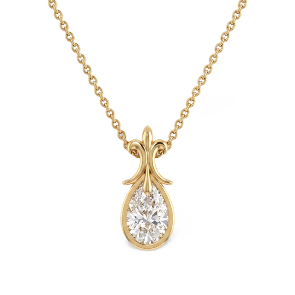 Regal Teardrop Shaped Lab Grown Diamond Pendant
