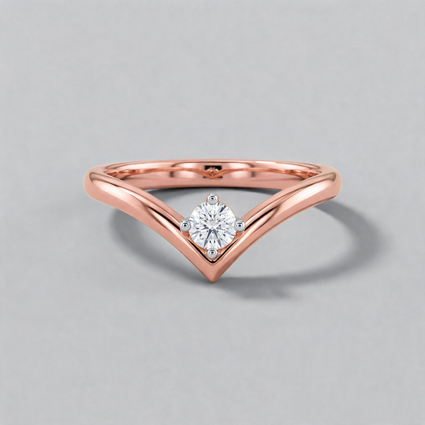 Solitaire V-Shaped Lab Grown Diamond Ring