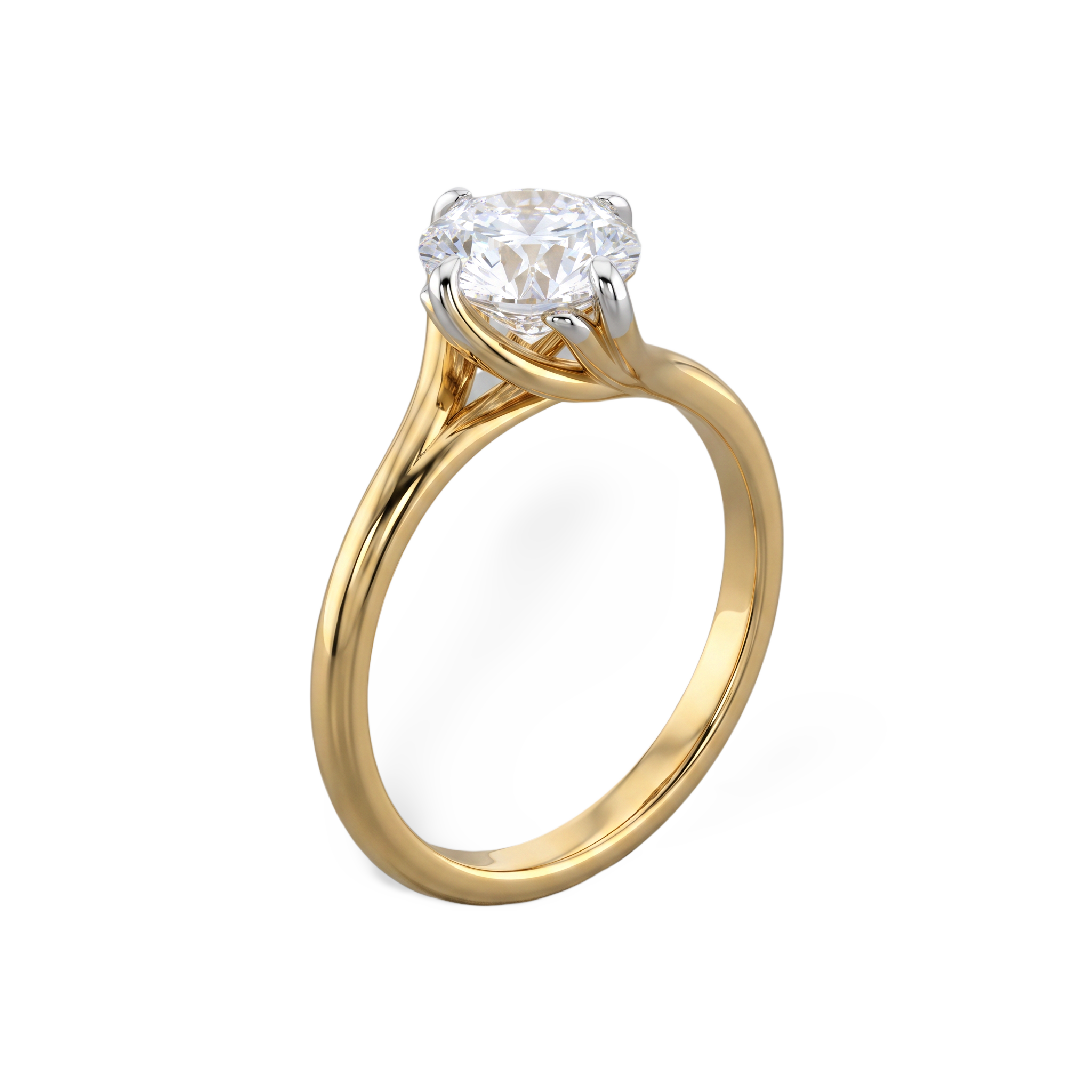 Refined Twisted Shank Round Solitaire Lab Grown Diamond Ring