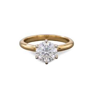 Elegant Solitaire Setting Round Lab Grown Diamond Ring