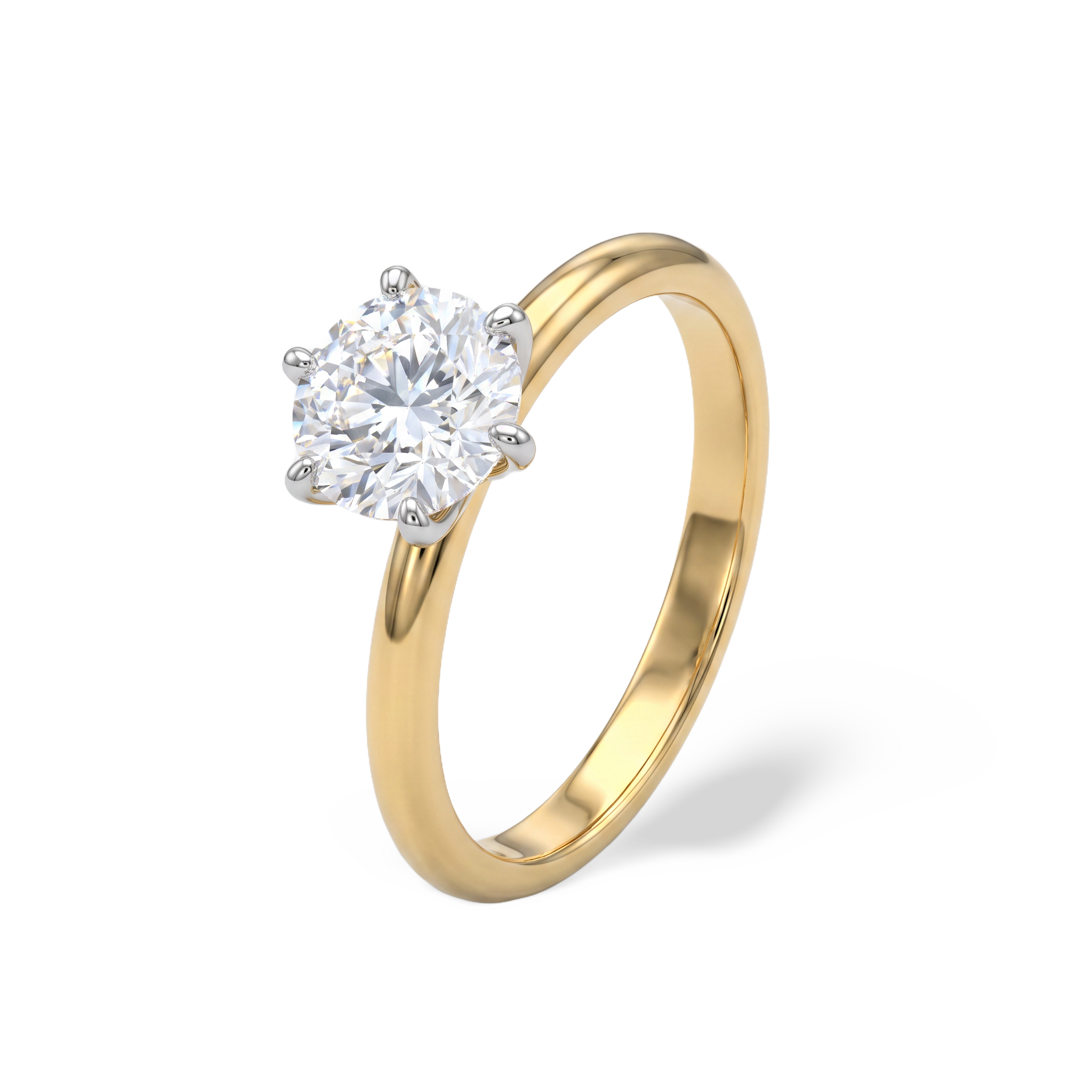 Elegant Solitaire Setting Round Lab Grown Diamond Ring