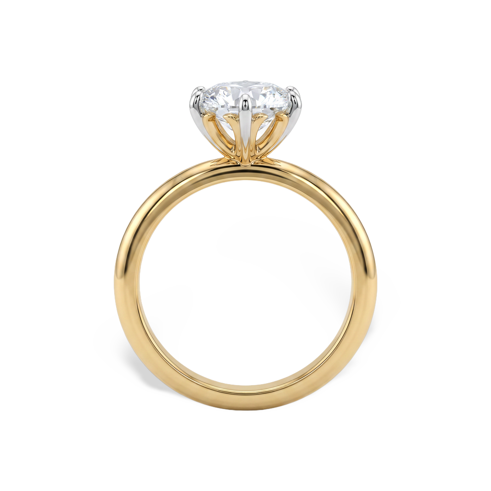 Elegant Solitaire Setting Round Lab Grown Diamond Ring