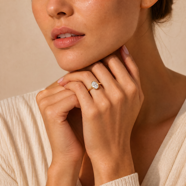 The Majesté Oval Bezel Solitaire Ring