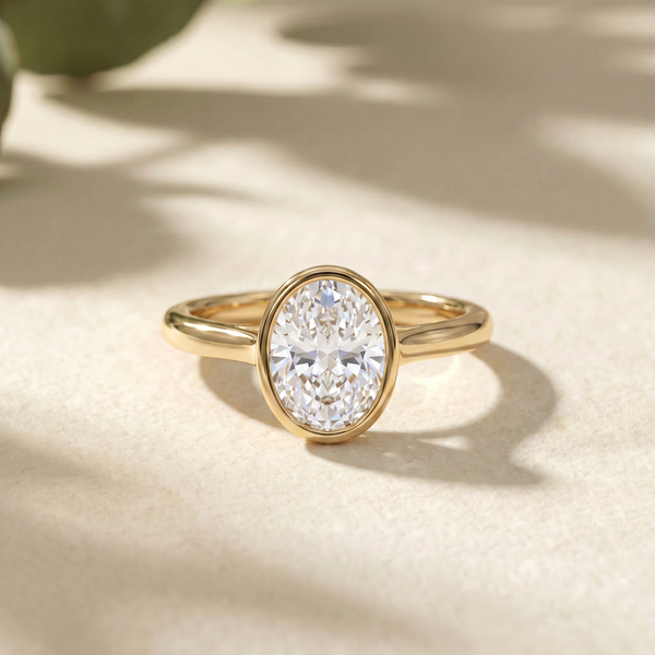 The Majesté Oval Bezel Solitaire Ring