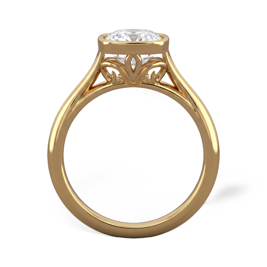 The Royale Elongated Cushion Bezel Solitaire Ring