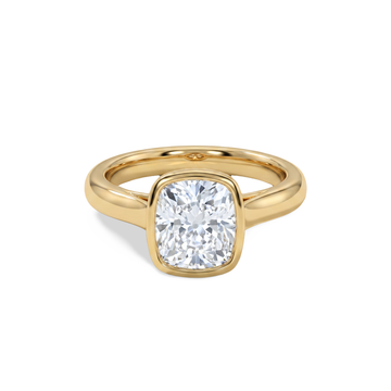 Rectangular Cushion Bezel Set Lab Grown Diamond Ring