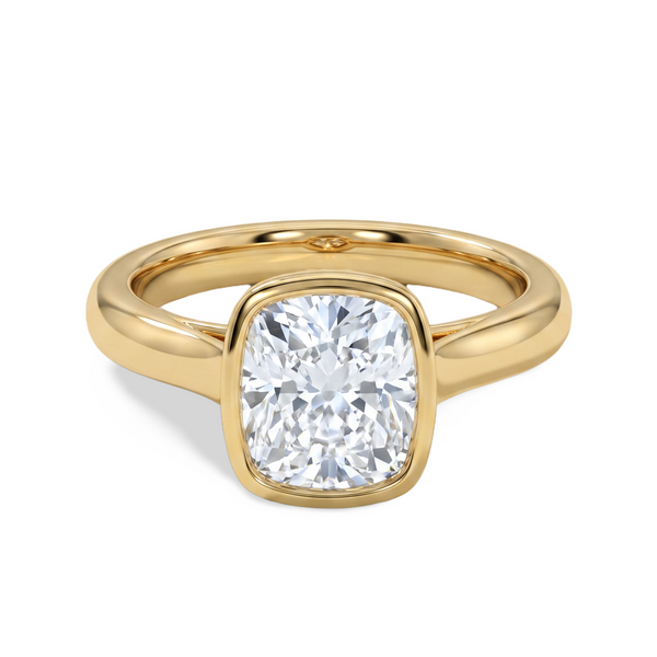The Royale Elongated Cushion Bezel Solitaire Ring