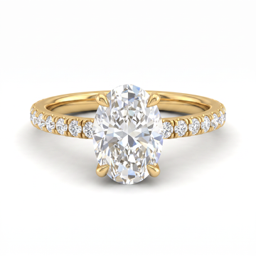 Onya Signature Oval Solitaire Ring with Pave