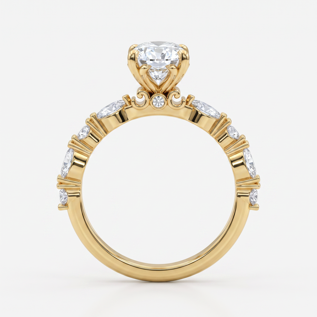 Hart's Crown Solitaire Ring