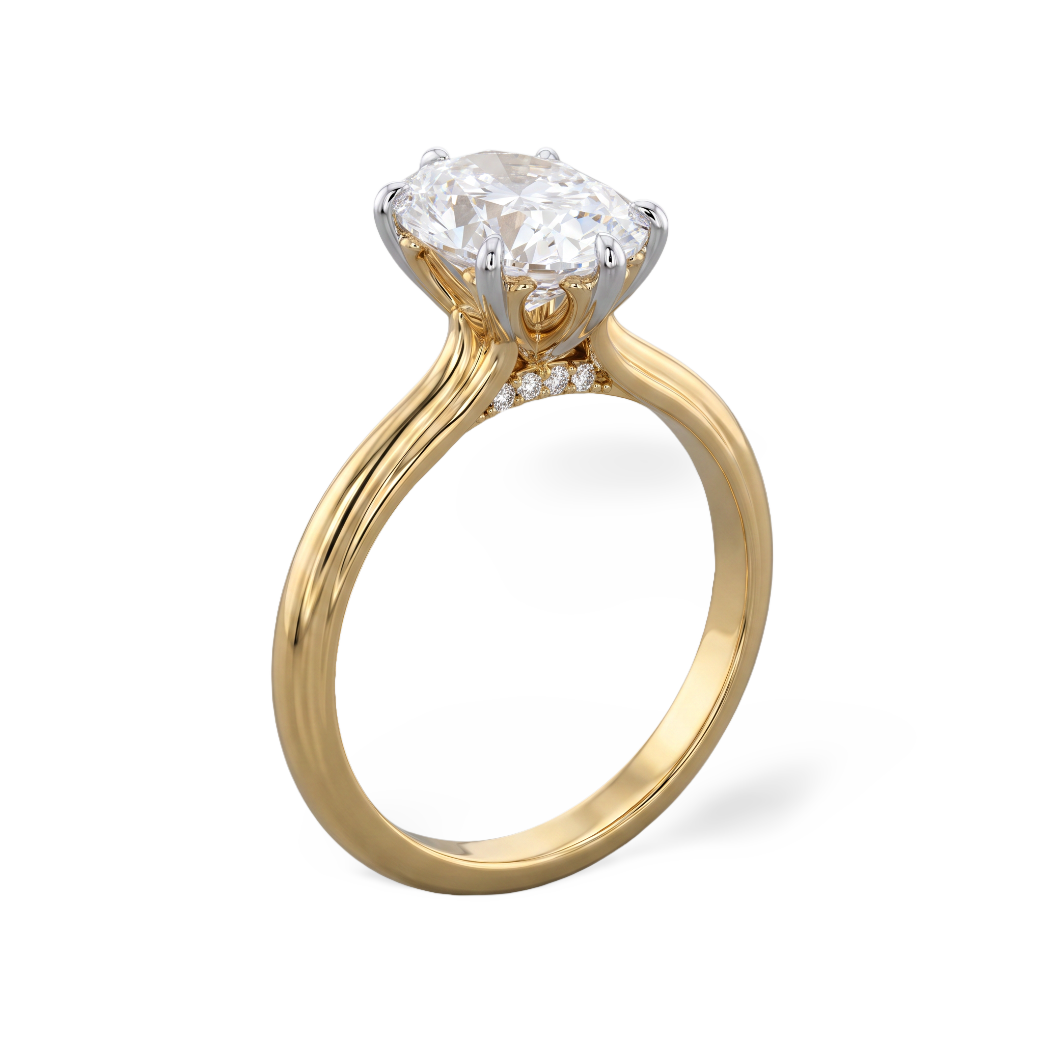 Decorative Basket Oval Lab Grown Diamond Ring