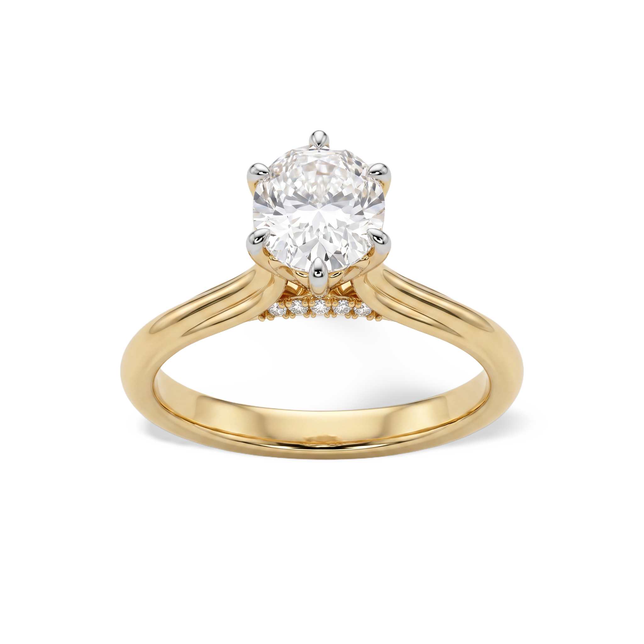 Decorative Basket Oval Lab Grown Diamond Ring