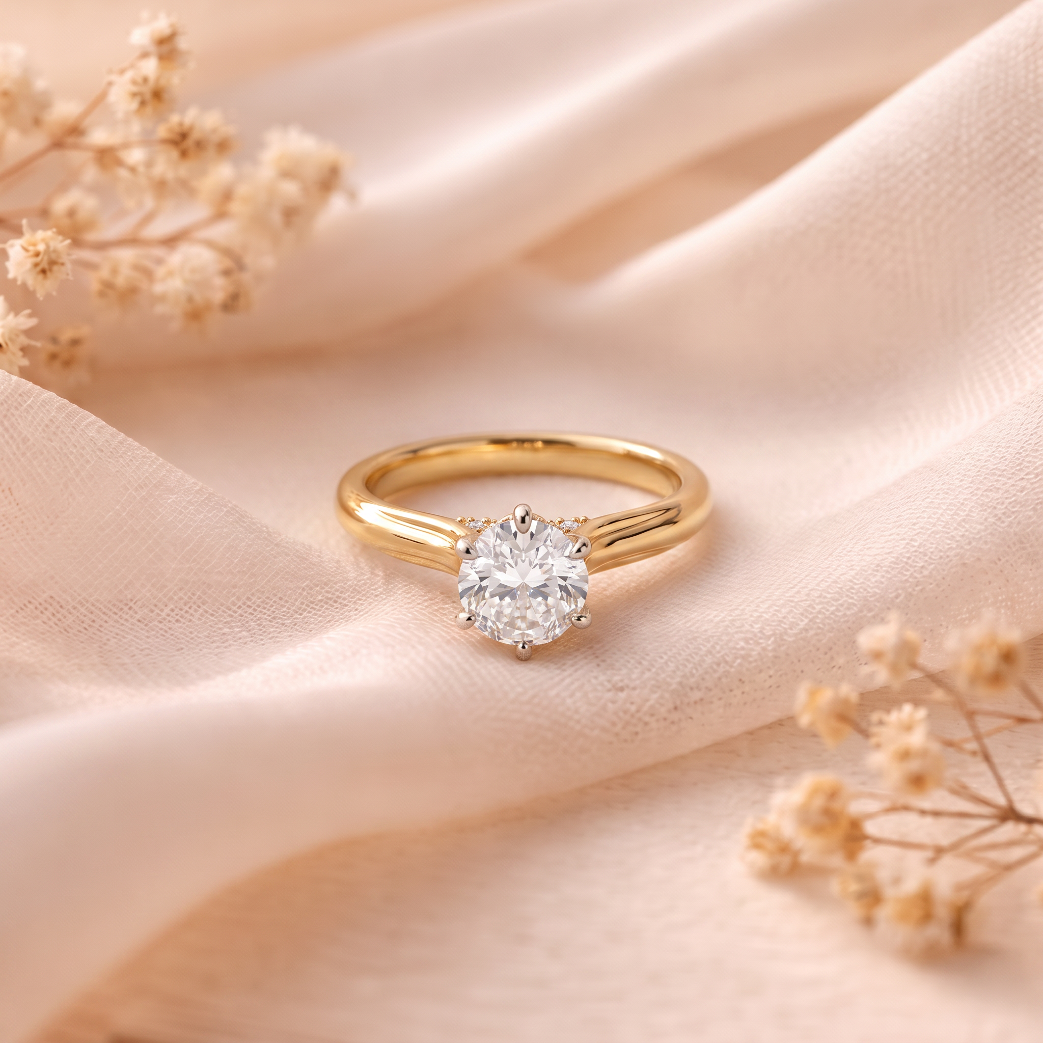 Decorative Basket Oval Lab Grown Diamond Ring