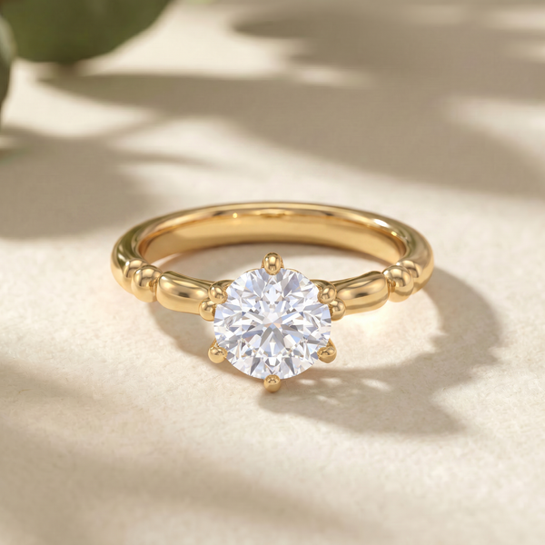 Ivory Curl Solitaire Diamond Ring