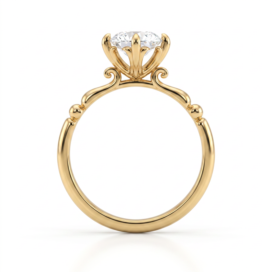 Ivory Curl Solitaire Diamond Ring