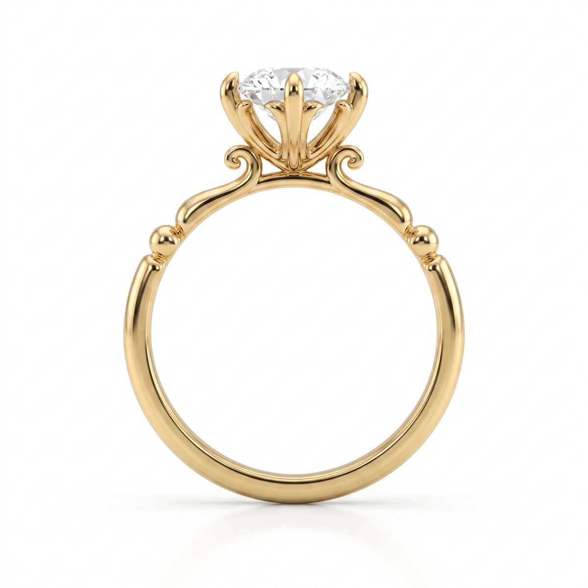 Ivory Curl Solitaire Diamond Ring
