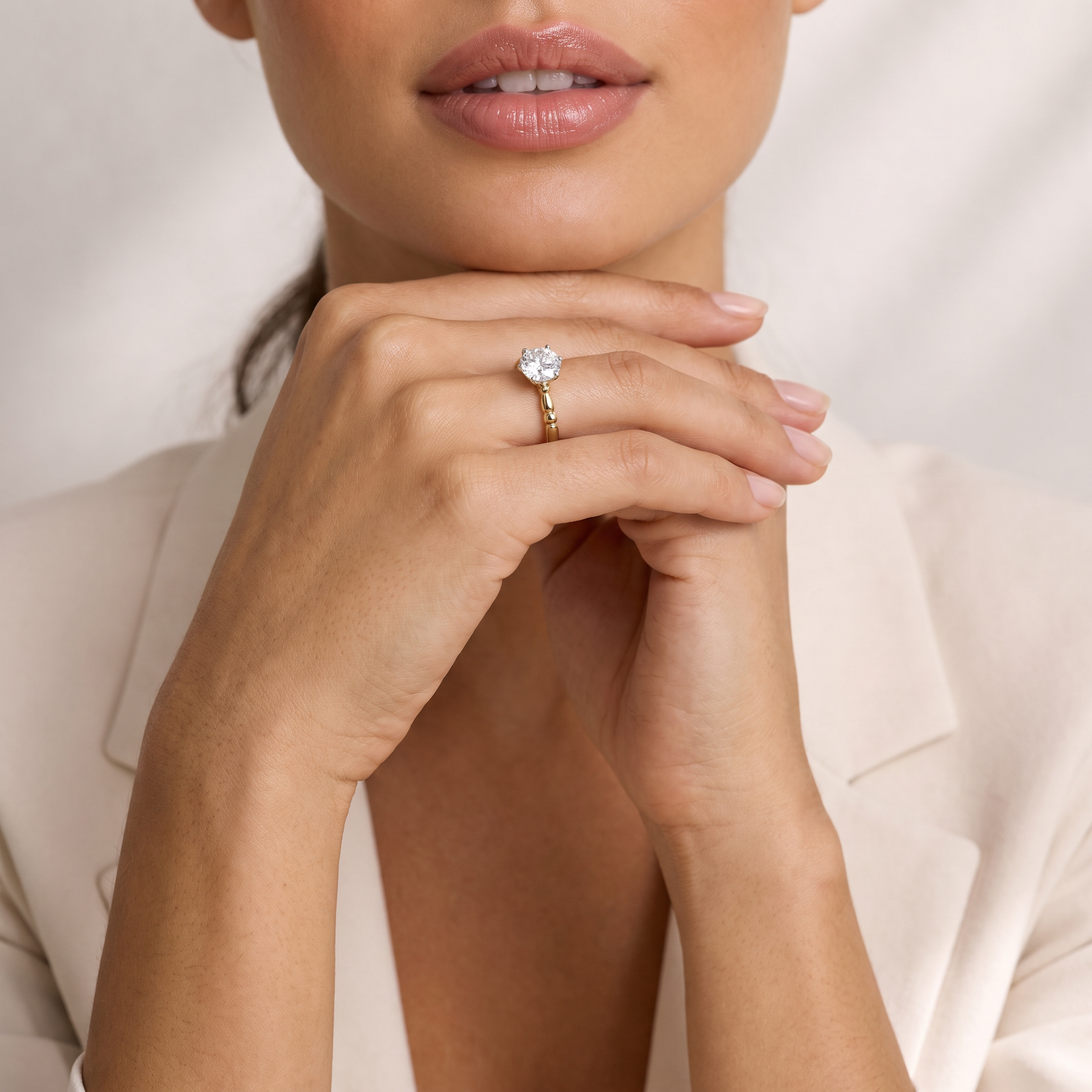 Vintage Detailed Basket Lab Grown Diamond Ring