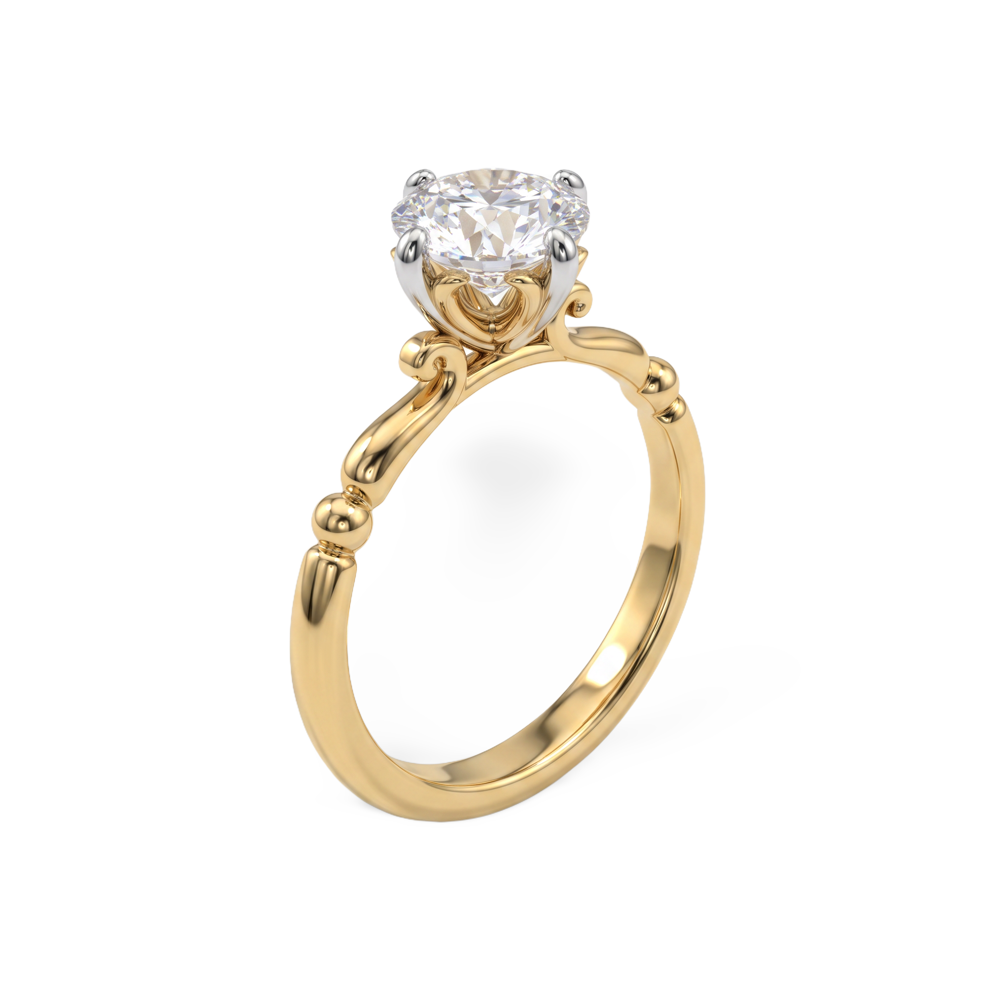 Vintage Detailed Basket Lab Grown Diamond Ring