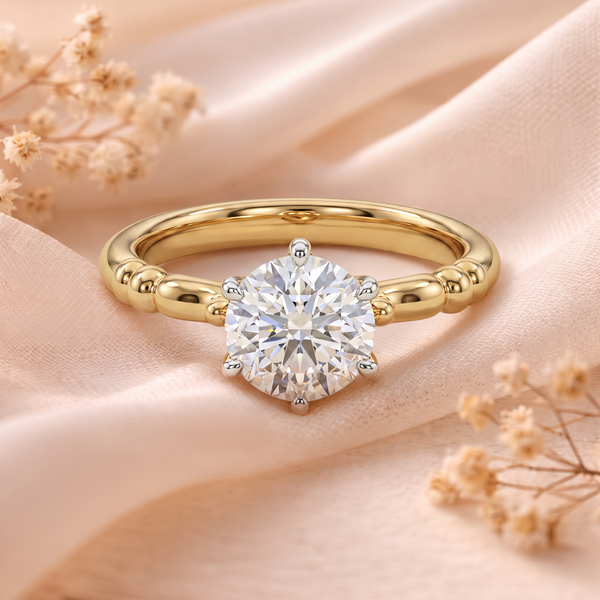 Vintage Detailed Basket Lab Grown Diamond Ring