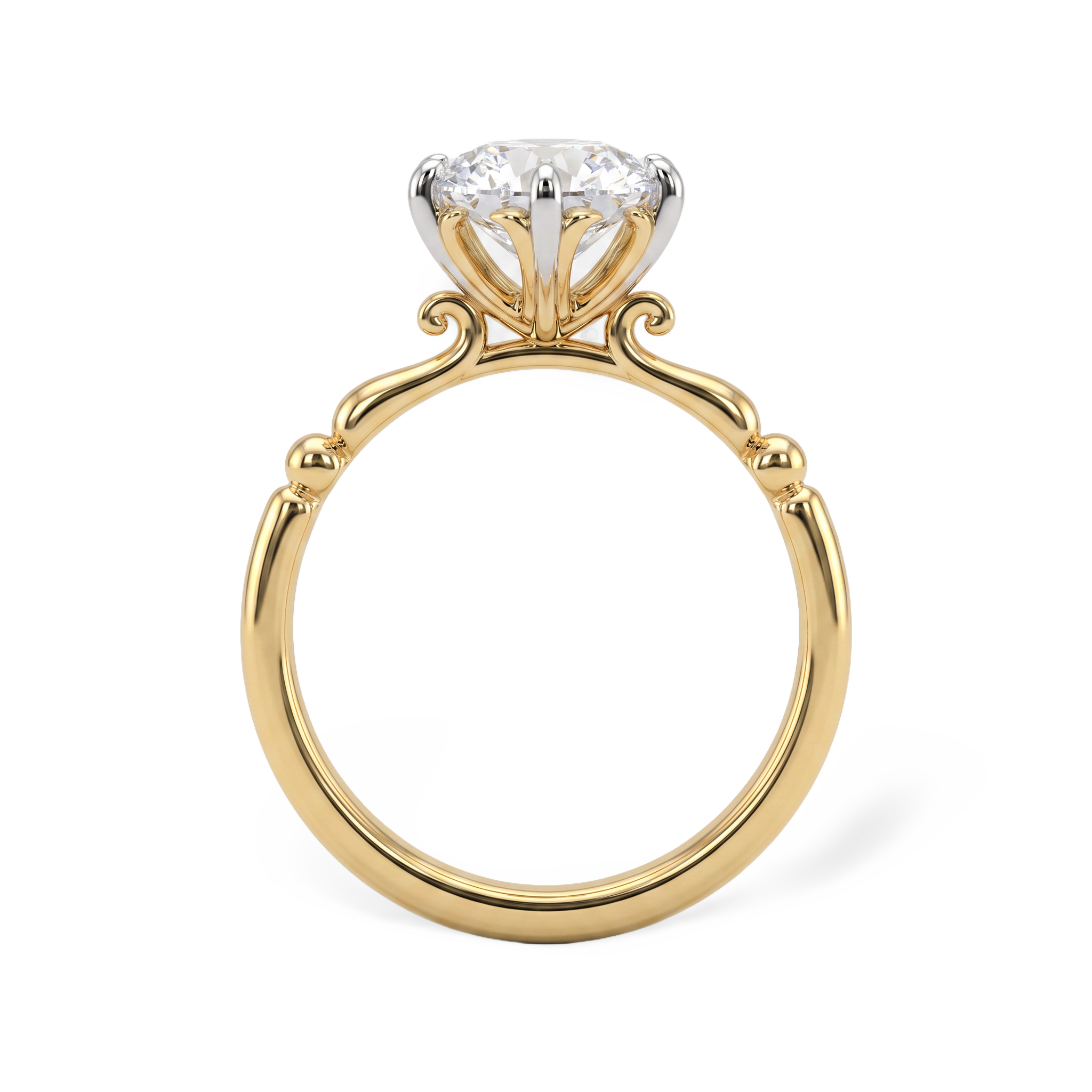 Vintage Detailed Basket Lab Grown Diamond Ring