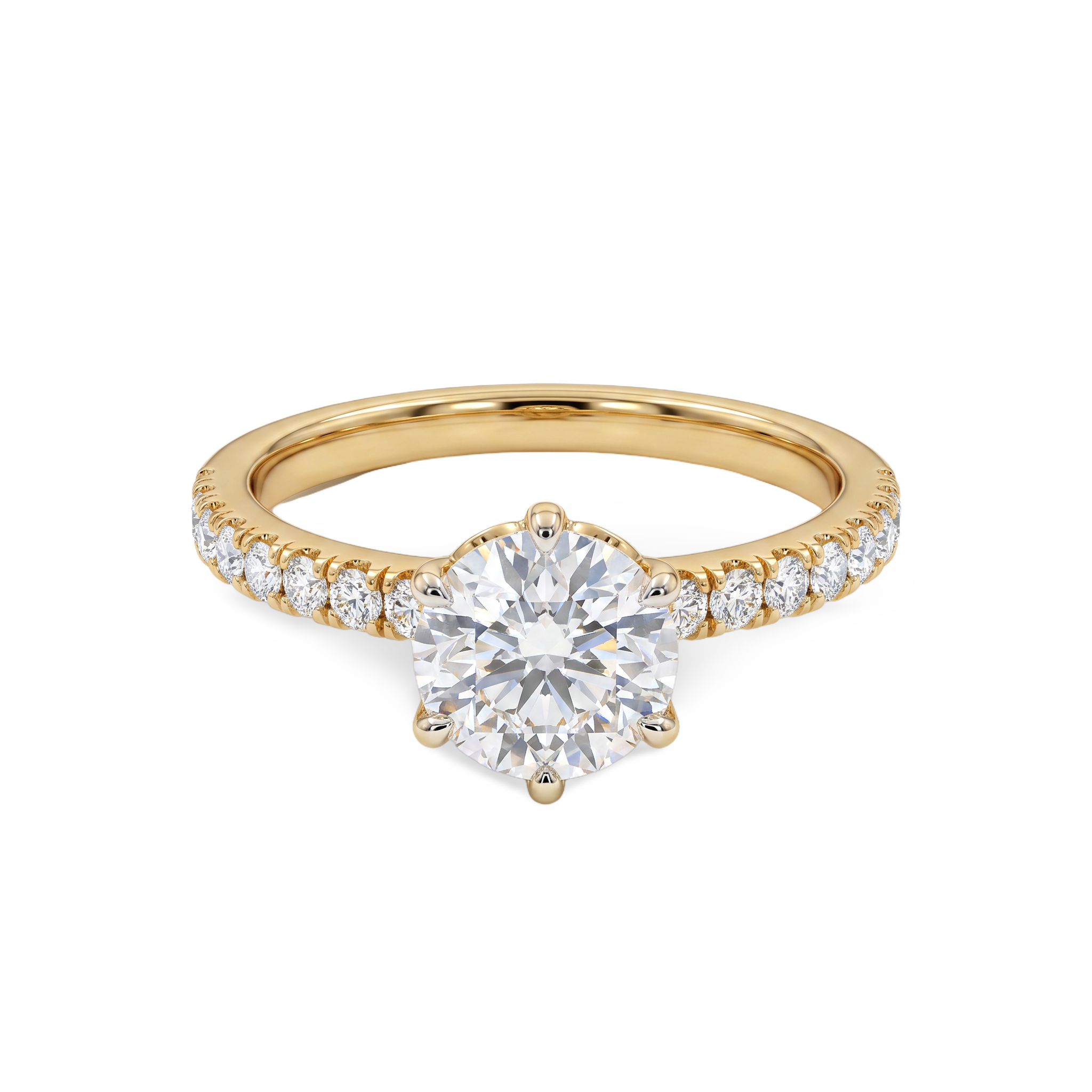 Elegant Decorative Basket Lab Grown Diamond Ring
