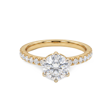Elegant Decorative Basket Lab Grown Diamond Ring
