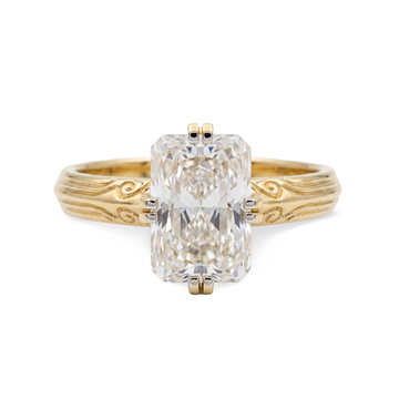 Vintage Engraved Lab Grown Diamond Ring Piece