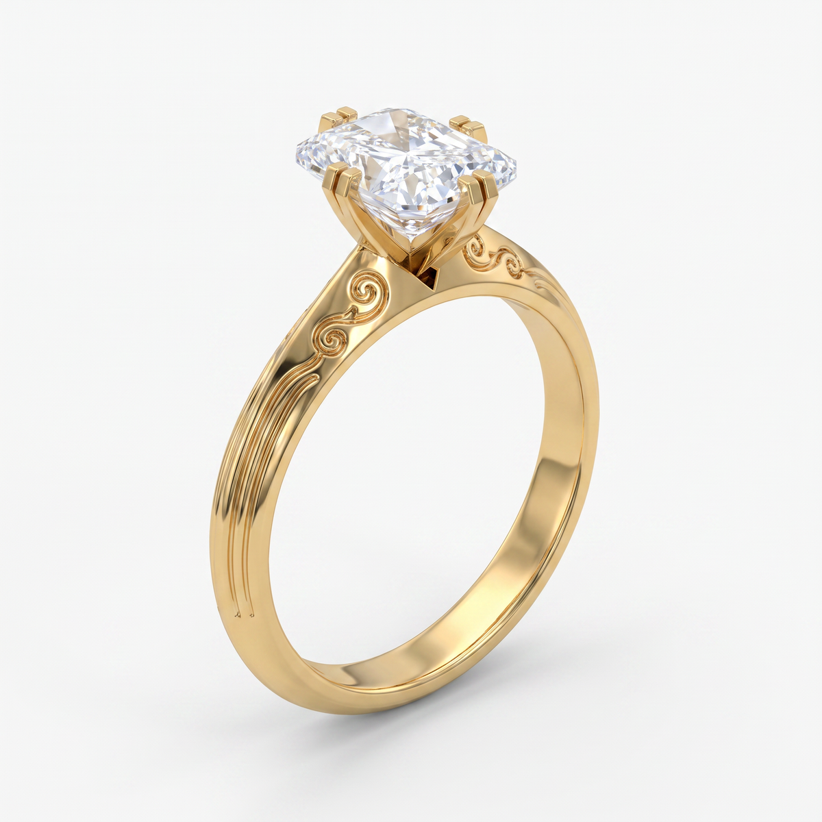The Radiant Volute Solitaire Ring