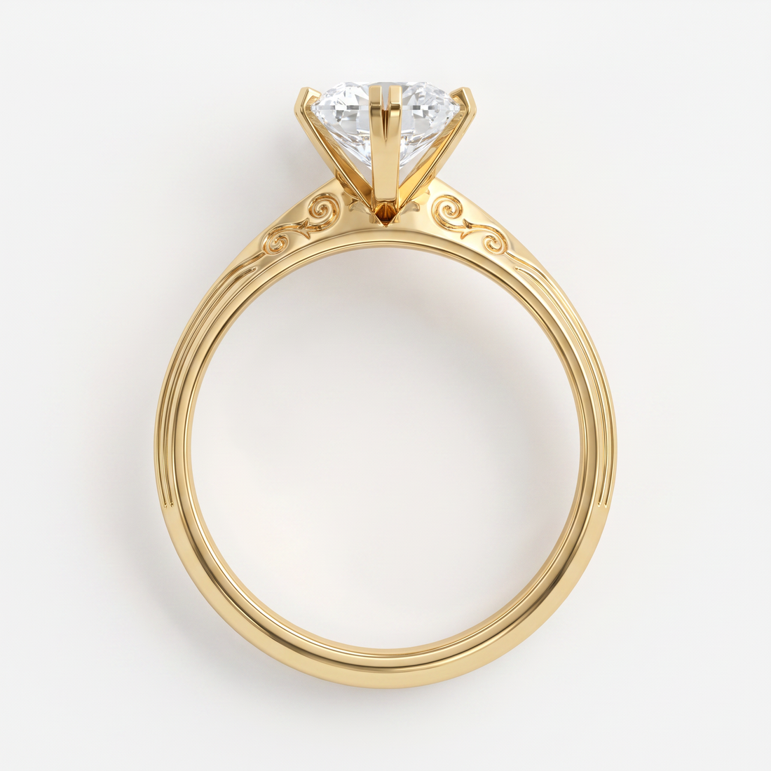 The Radiant Volute Solitaire Ring