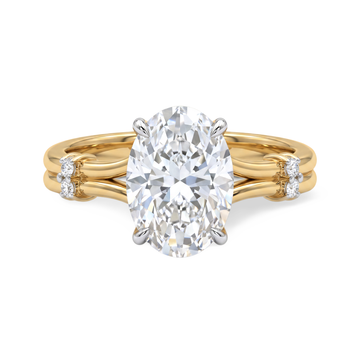 Refined Double-Shank Oval Lab Grown Diamond Ring