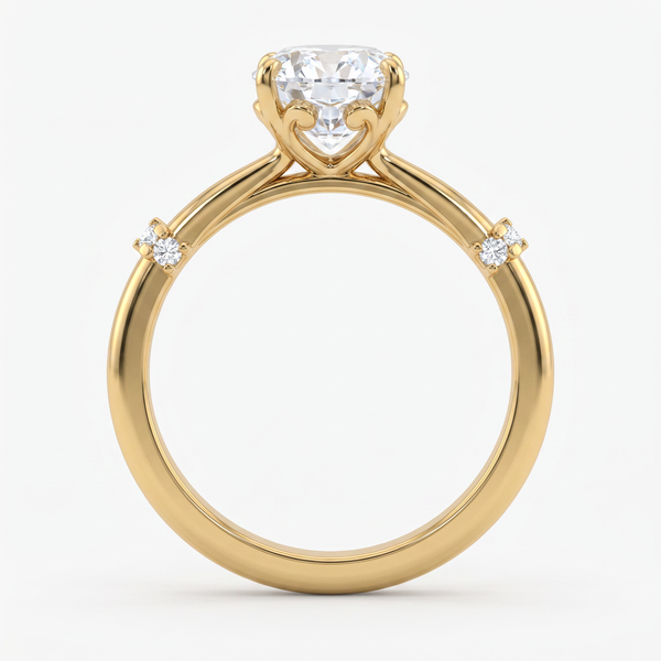 Onya Signature Crown Double Shank Oval Solitaire Ring
