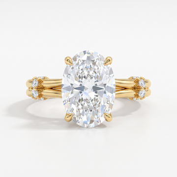 Onya Signature Crown Double Shank Oval Solitaire Ring