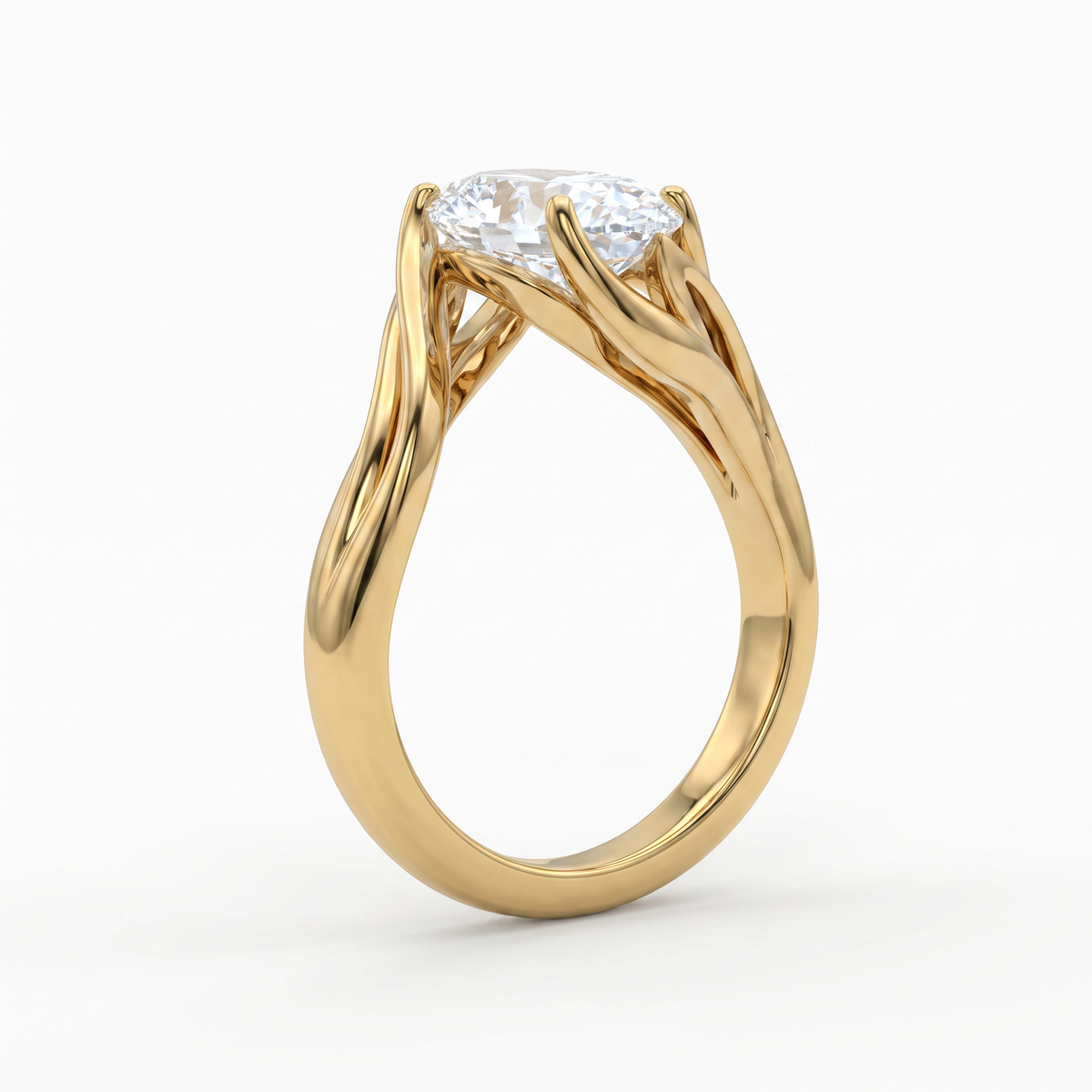 The Aurelia Ribbon Fluid Solitaire Ring