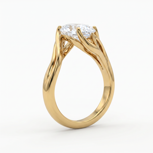 The Aurelia Ribbon Fluid Solitaire Ring