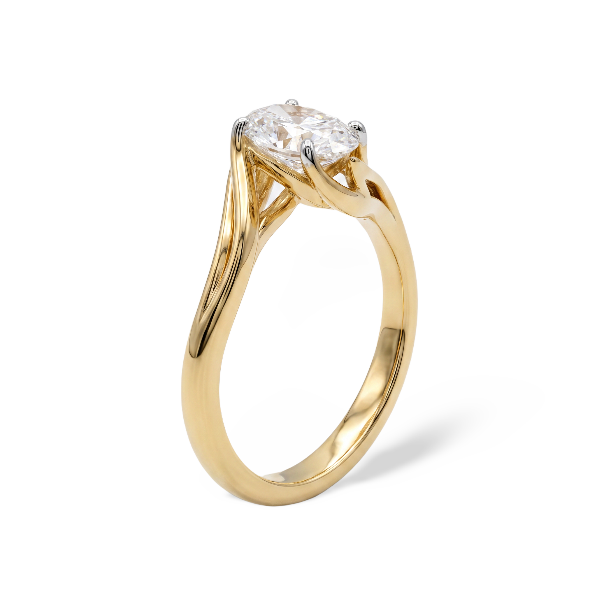 Unique Intertwined Band Lab Grown Diamond Ring