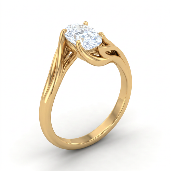 The Aurelia Ribbon Fluid Solitaire Ring
