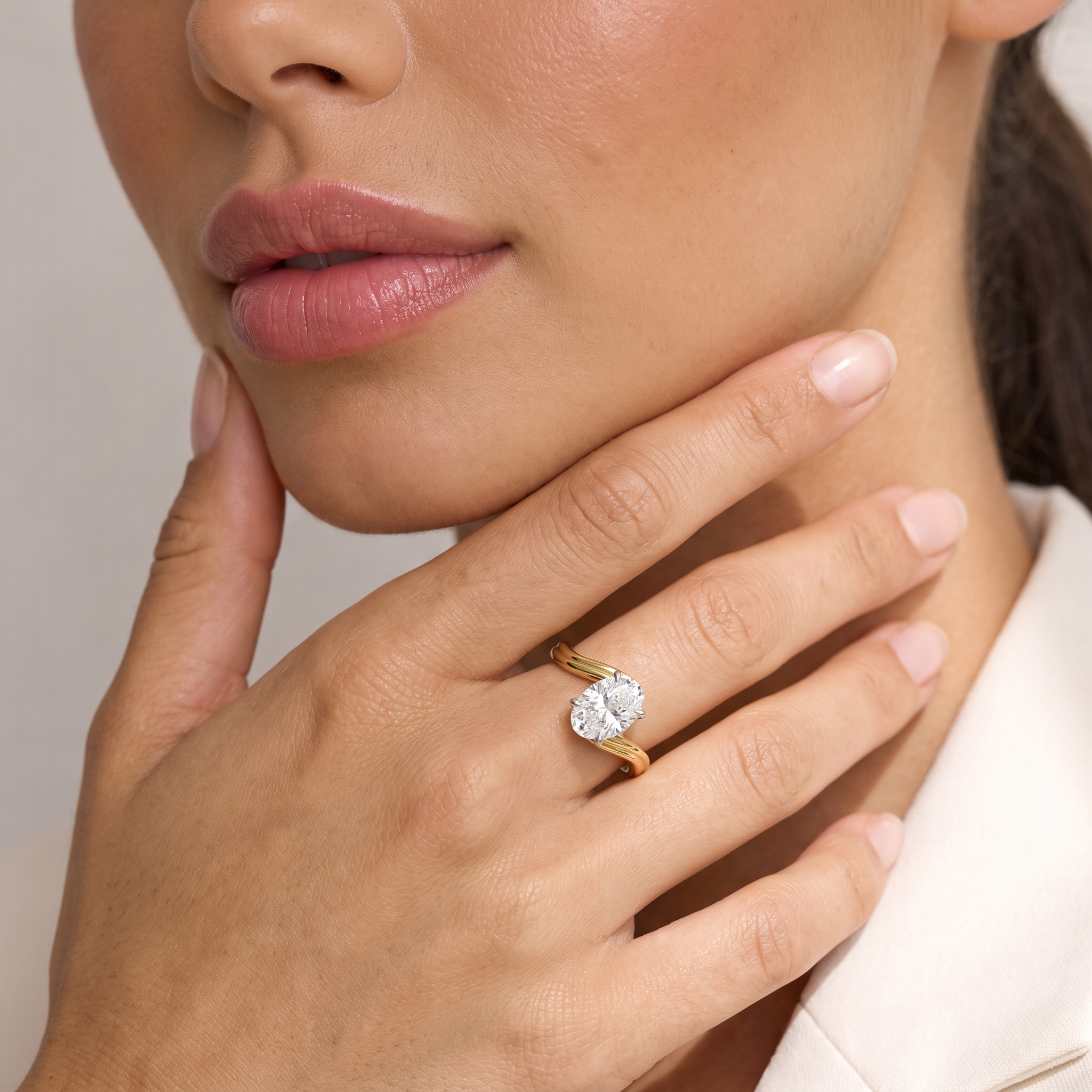 Unique Intertwined Band Lab Grown Diamond Ring