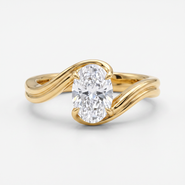 The Aurelia Ribbon Fluid Solitaire Ring
