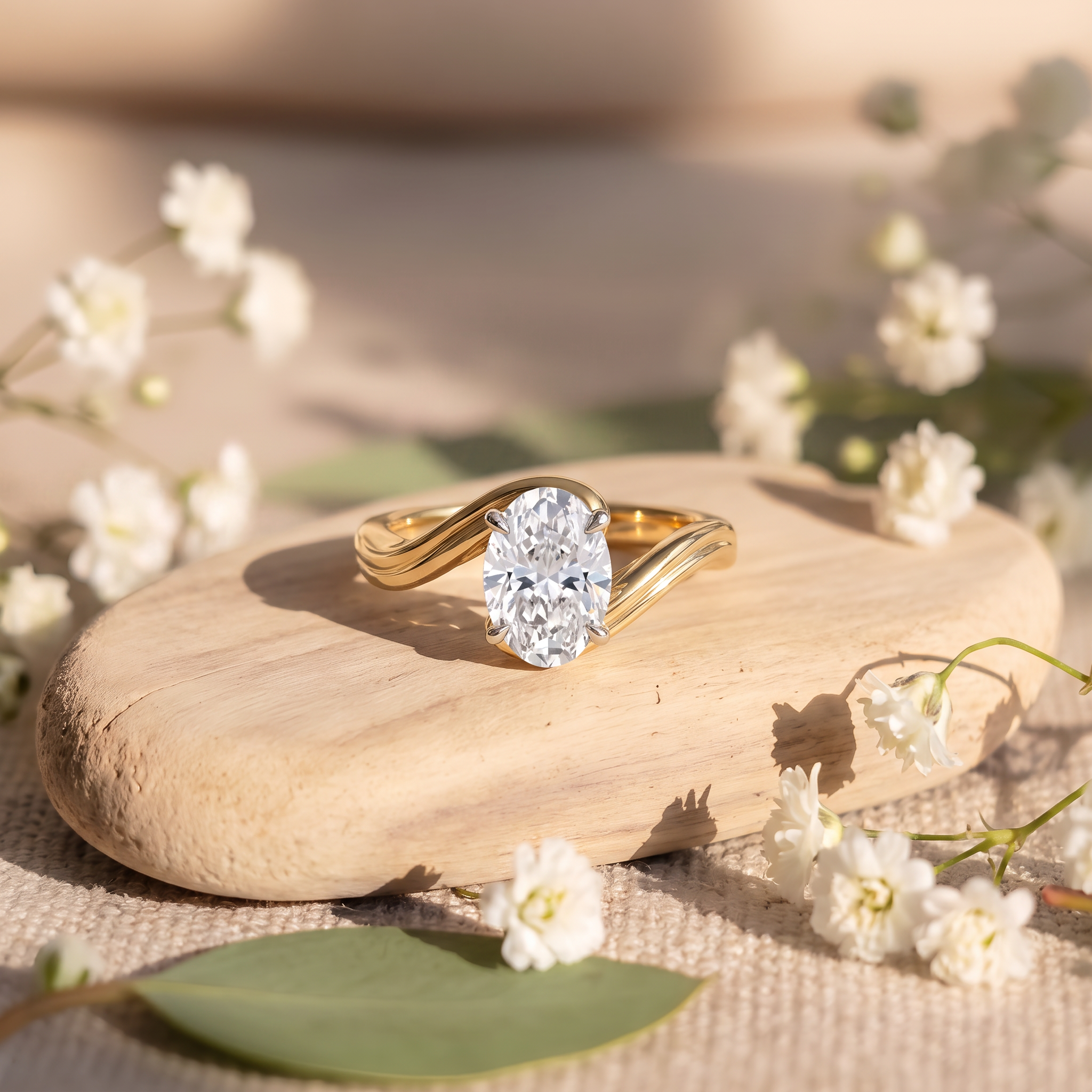 Unique Intertwined Band Lab Grown Diamond Ring