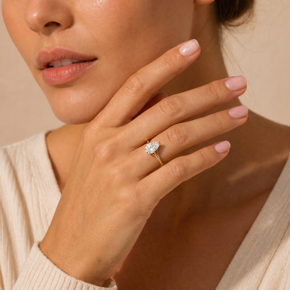 The Coronet Pear Solitaire Ring