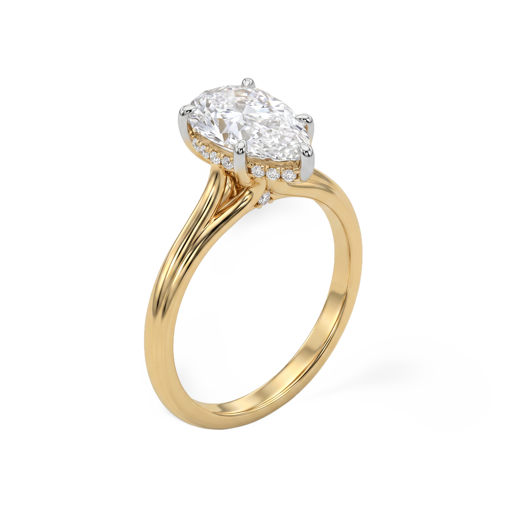 Refined Teardrop Shaped Lab Grown Diamond Ring