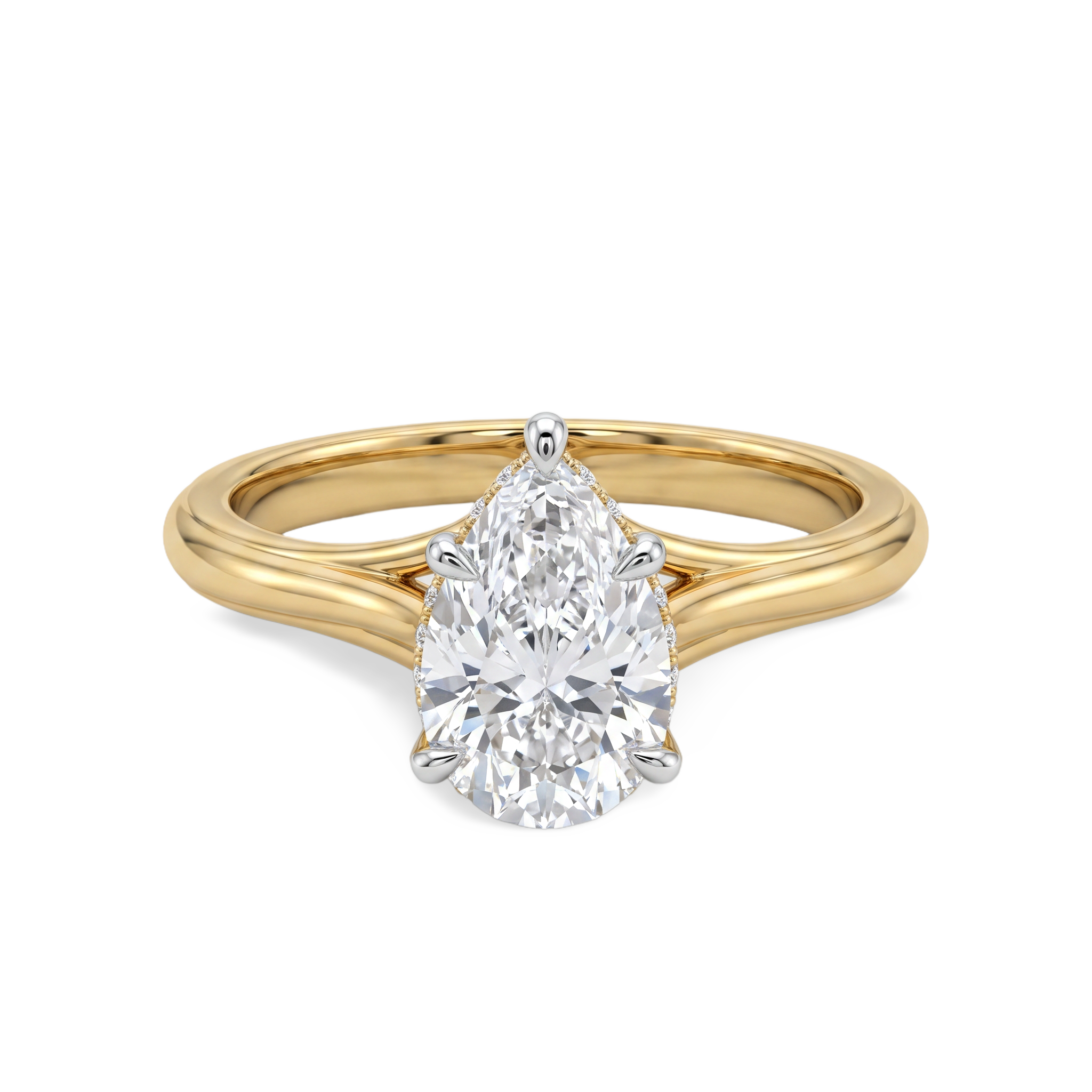 Refined Teardrop Shaped Lab Grown Diamond Ring