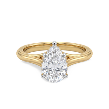 Refined Teardrop Shaped Lab Grown Diamond Ring