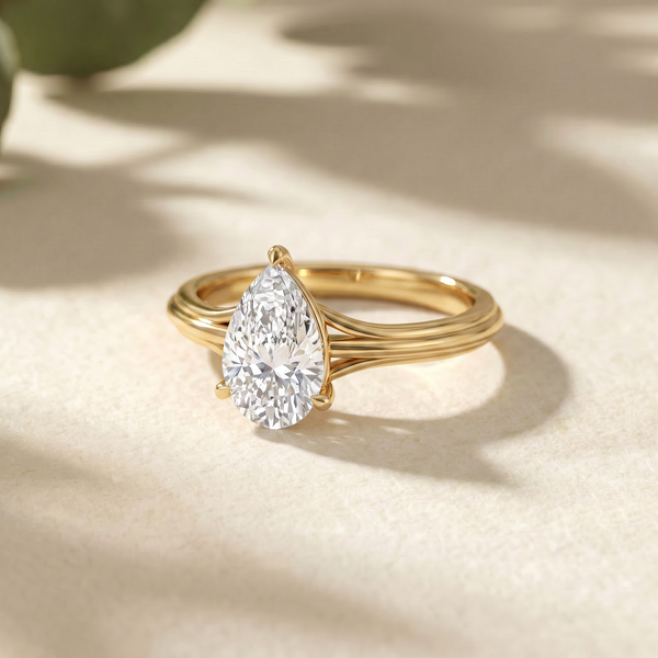 The Coronet Pear Solitaire Ring